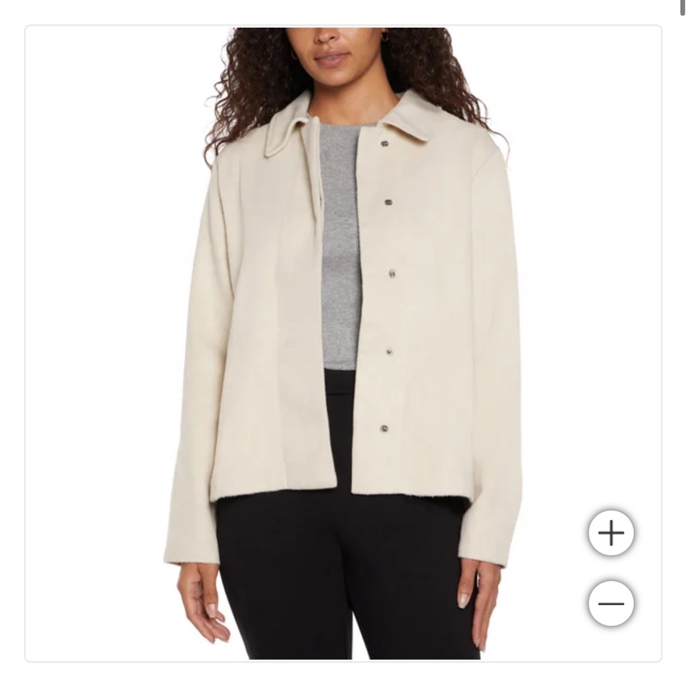 Banana Republic Women Ladies Snap Front warm soft brushed twill Jacket Cream new
